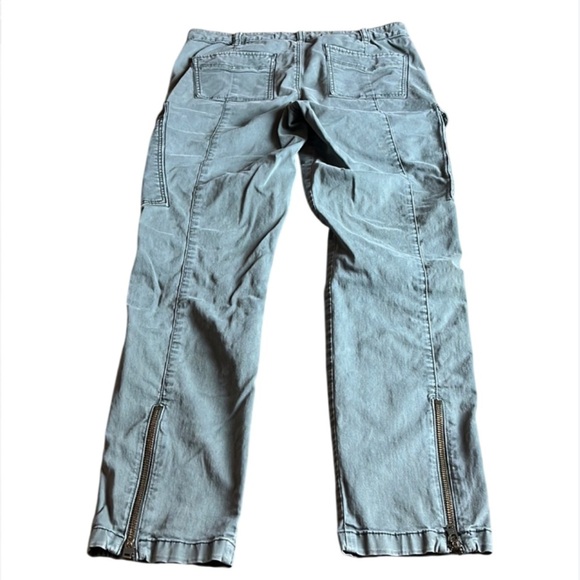 ANTHROPOLOGIE Daughters Of The Liberation Cargo Pants Ankle Zip Green - 29 - Picture 3 of 13